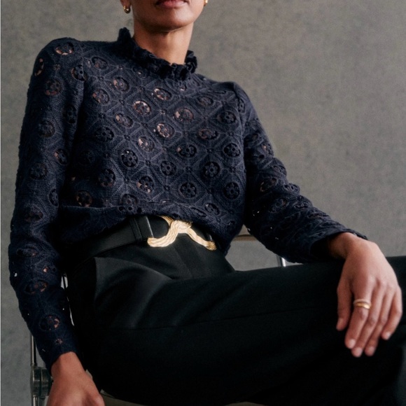 Sézane Navy Florie Blouse - Picture 3 of 11